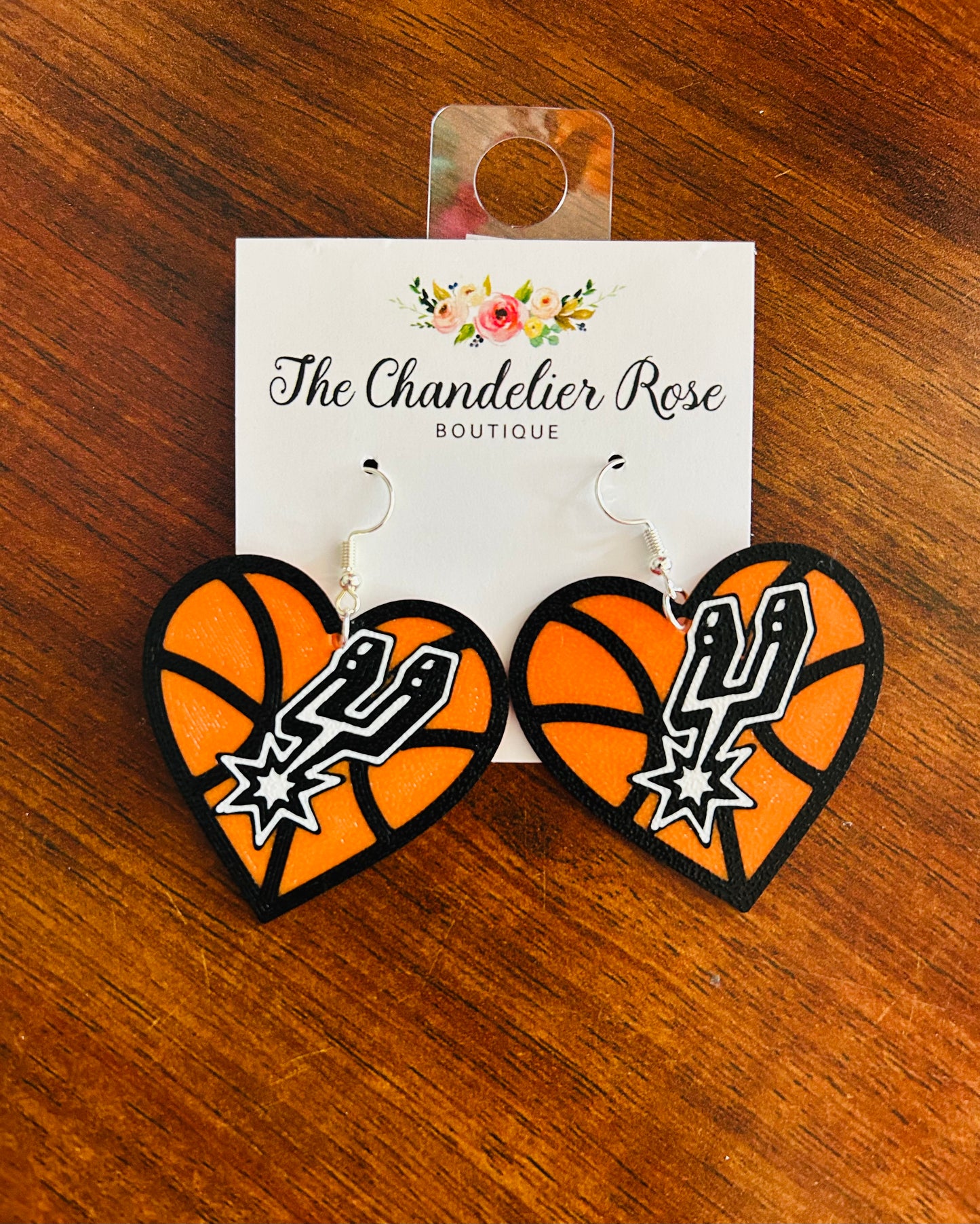 BASKETBALL HEART EARRINGS