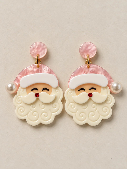 Blushing Santa Earrings