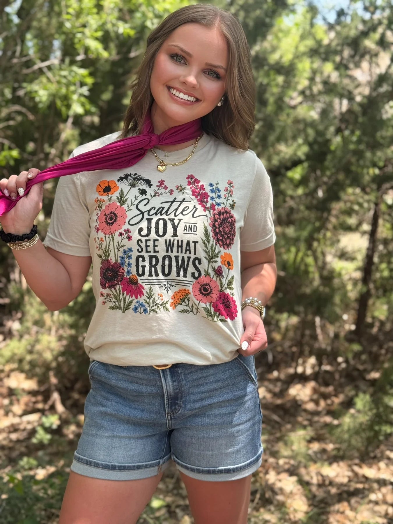 SCATTER JOY TEE - HEATHER DUST