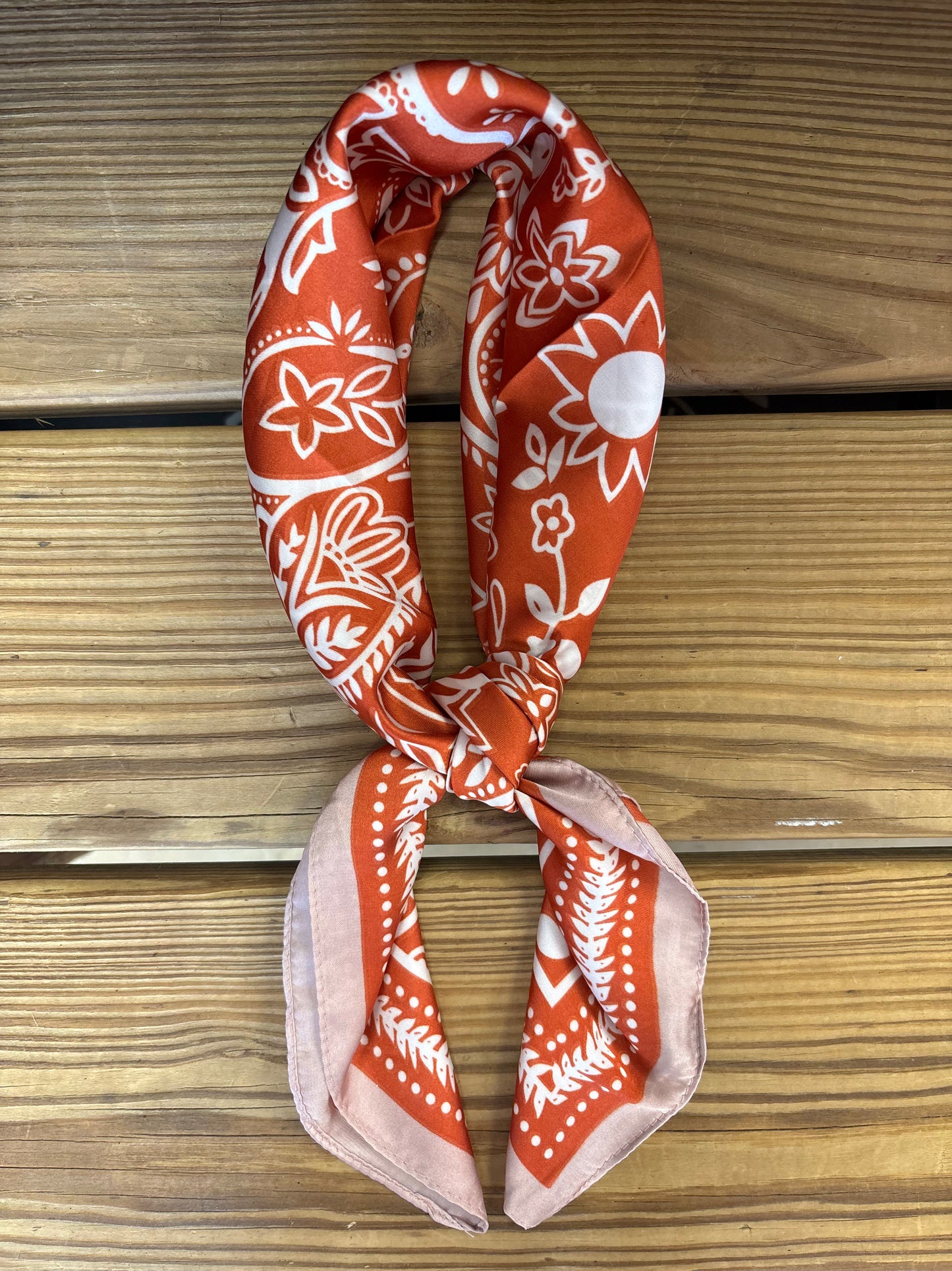 BURNT ORANGE AND WHITE WILD RAG