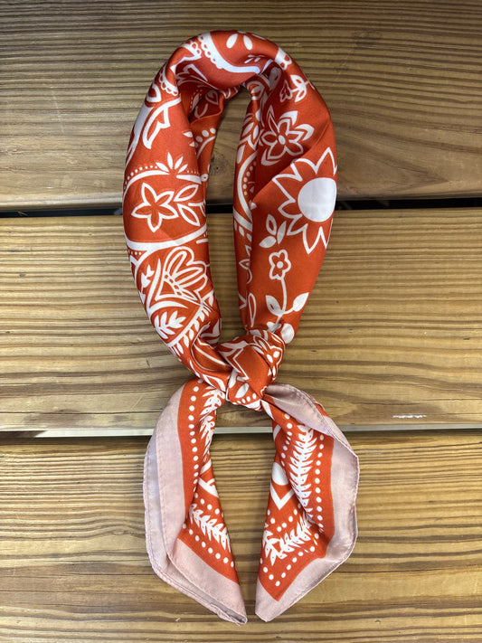 BURNT ORANGE AND WHITE WILD RAG