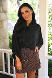Sloane Button Up Top - BLACK