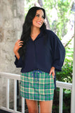 Sloane Button Up Top - NAVY
