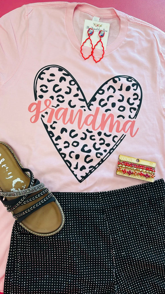 GRANDMA HEART TEE - PINK
