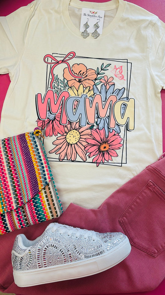 MAMA FLORAL TEE - CREAM