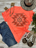 AZTEC PUFF TEE - CORAL