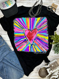 LET YOUR HEART SHINE TEE - BLACK
