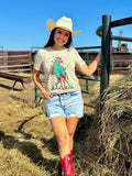 THE SUNSET COWBOY TEE - HEATHERTAN