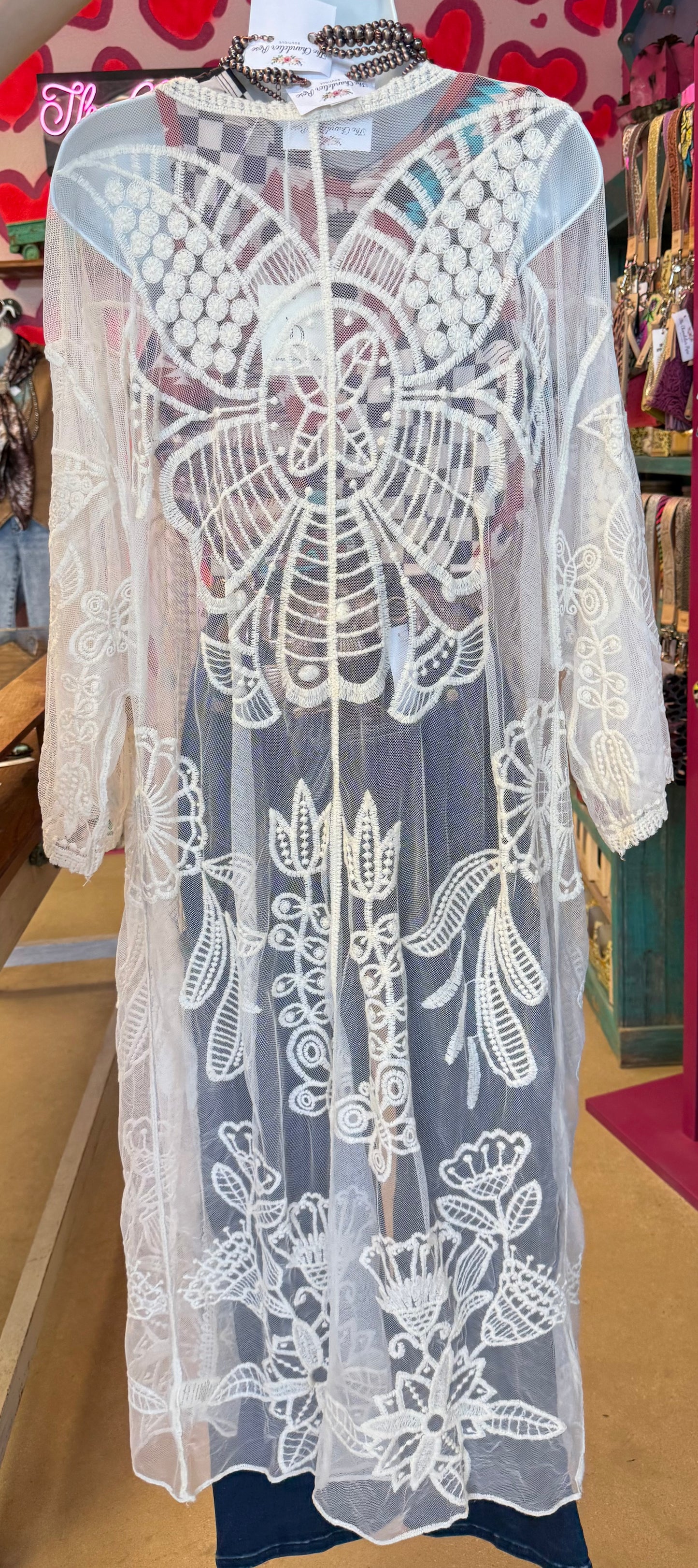 LACE BUTTERFLY BACK KIMONO