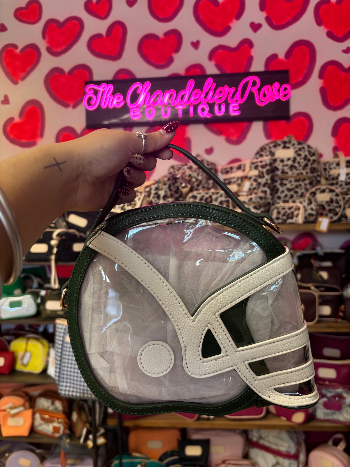 FOOTBALL HELMET CROSSBODY - DARK GREEN