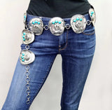 COWBOY HAT CONCHO CHAIN LINK BELT - TWO SIZES