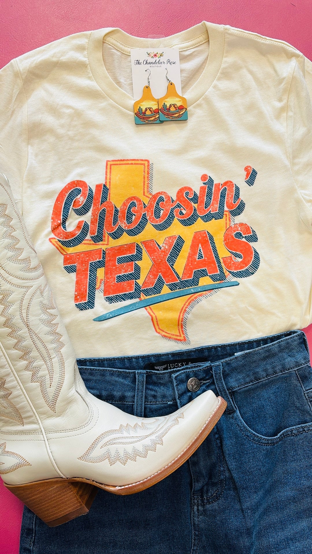 CHOOSIN TEXAS TEE - CREAM