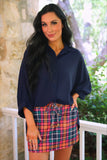 Sloane Button Up Top - NAVY