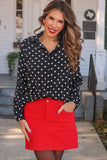 NINA BUTTON UP TUNIC - AFTER DARK POLKA DOT