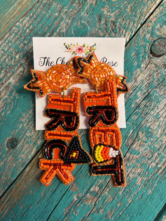 Halloween Trick or Treat Post Dangle Earrings