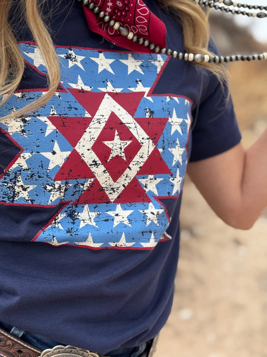 AMERICAN AZTEC TEE - NAVY