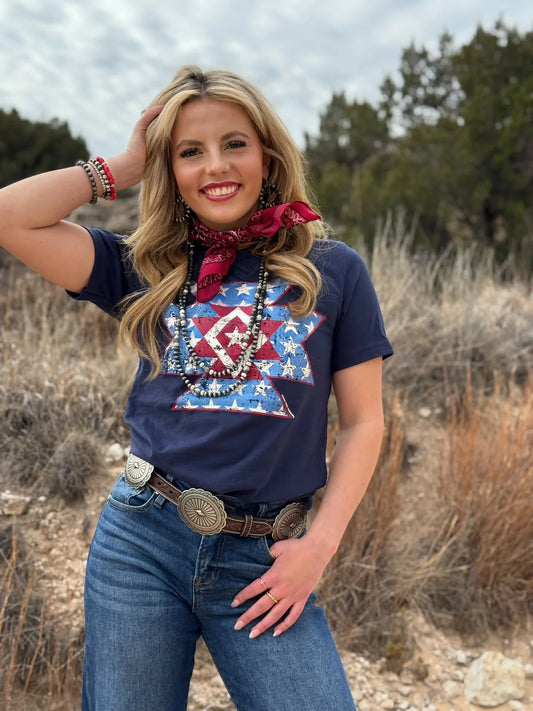 AMERICAN AZTEC TEE - NAVY