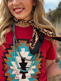 CHEYENNE AZTEC TEE - RED