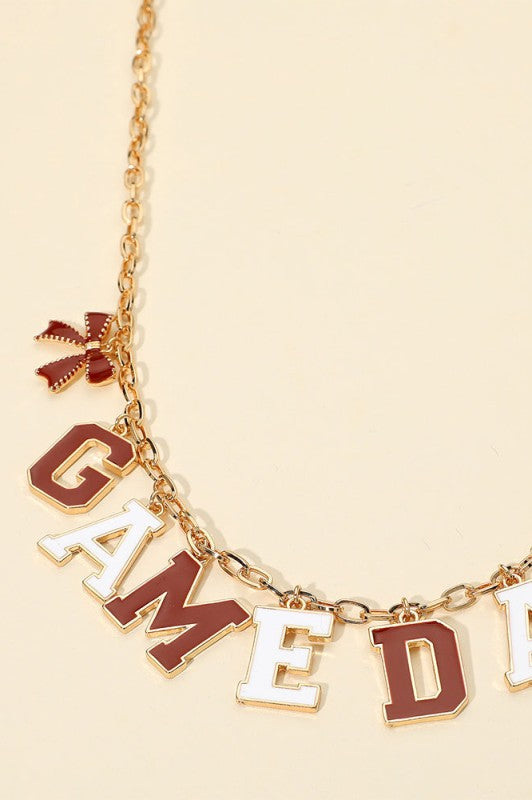 Game Day Bag Charm -  Burgundy and White