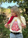 PINK CHRISTMAS TREE TEE - NATURAL