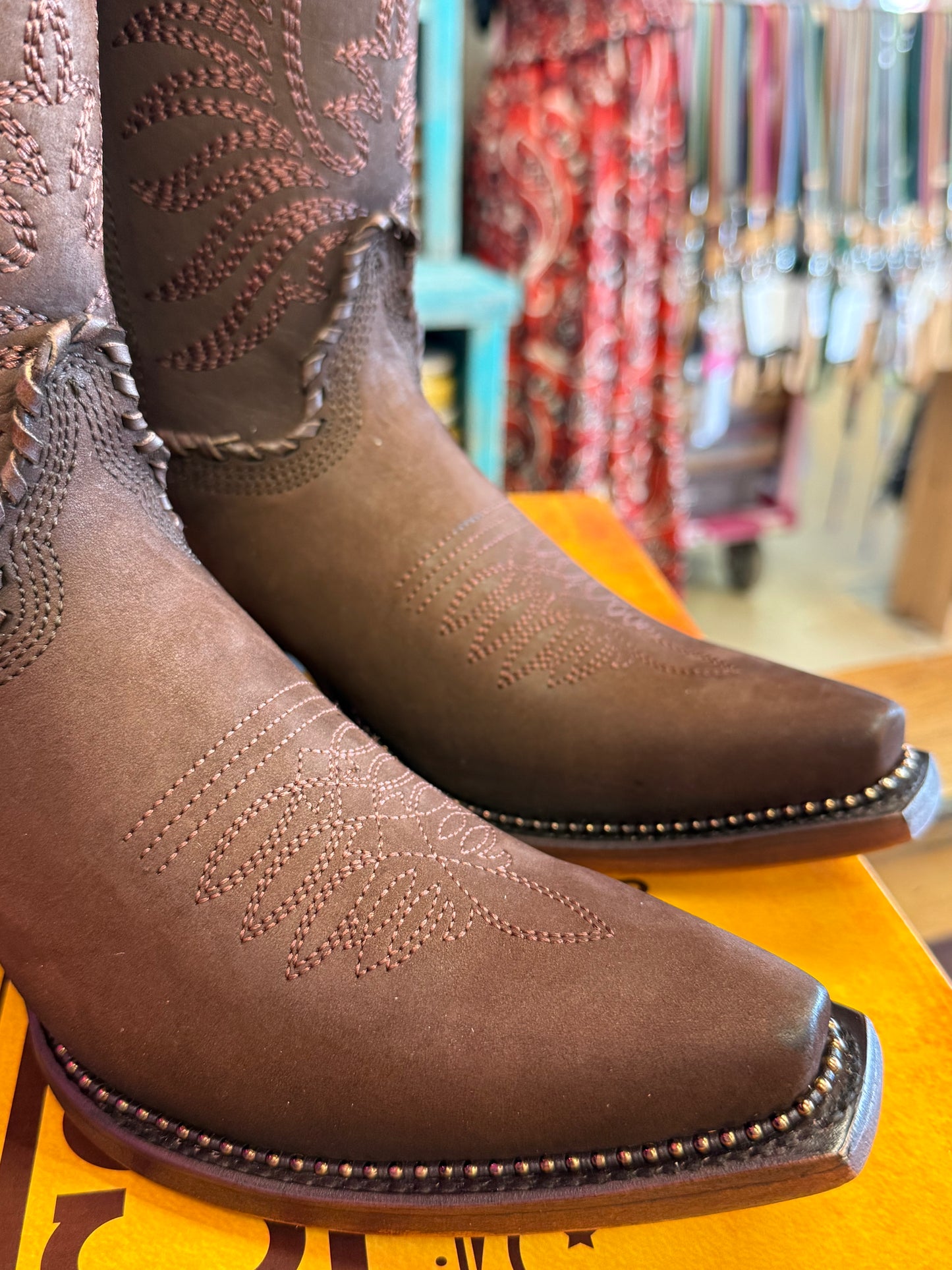 CORRAL WOMEN'S BROWN EMBROIDERY & WOVEN METALLIC WELT TALL TOP WESTERN BOOT - A5087