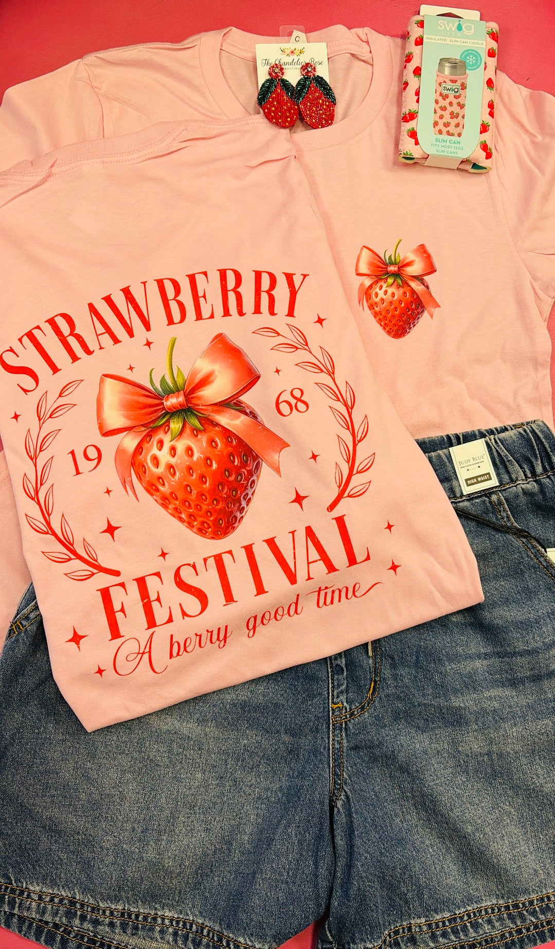 STRAWBERRY FESTIVAL BACK TEE - PINK