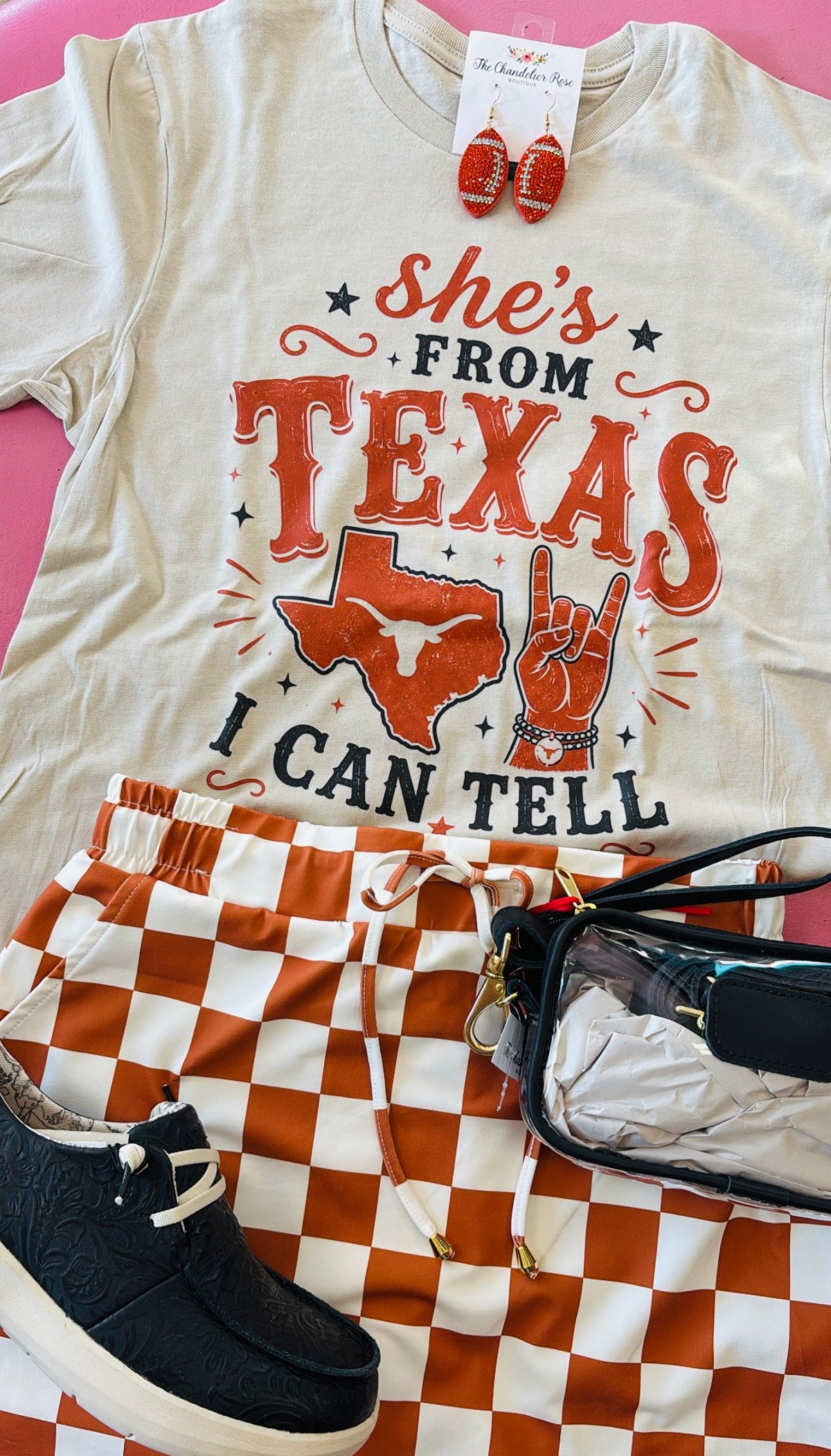 SHE’S FROM UT I CAN TELL HOOK EM’ TEE - CREAM