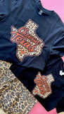 TODDLER AND YOUTH CHOOSIN’ TEXAS UT LEOPARD TEE - Black