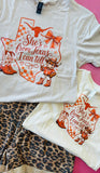 TODDLER AND YOUTH SHE’S FROM UT I CAN TELL CHECKERED TEE - CREAM
