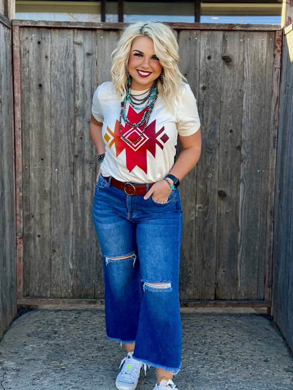 THE ASHER AZTEC WESTERN TEE - ASH
