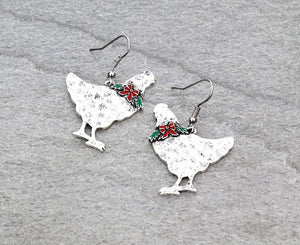 CHRISTMAS ROOSTER EARRINGS