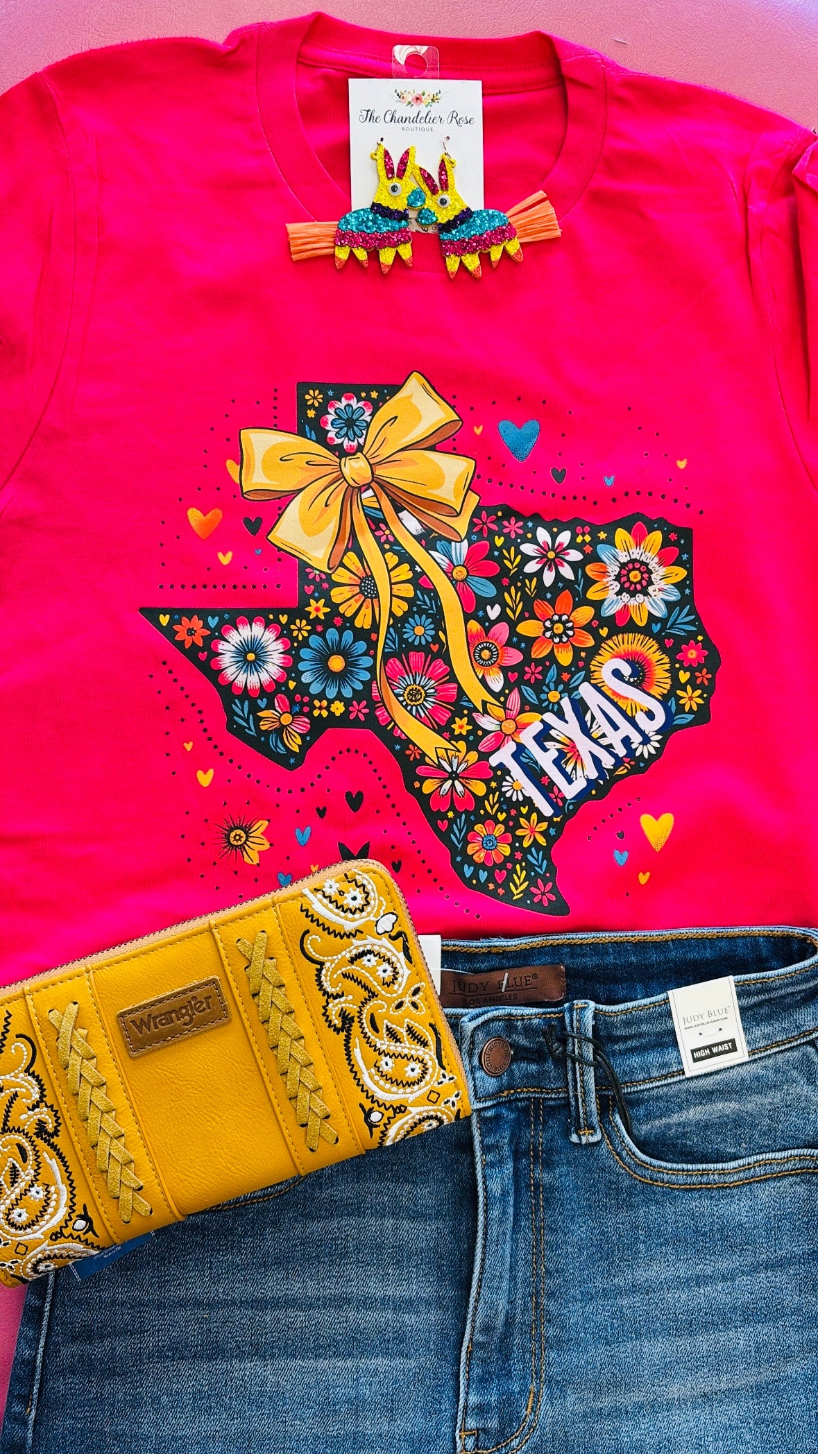 TEXAS FLORAL TEE - FUSCHISA