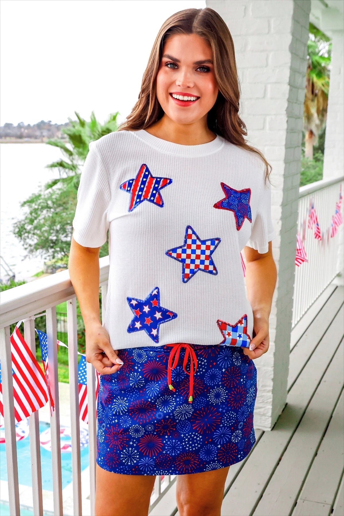 RED WHITE AND BOOM SKORT