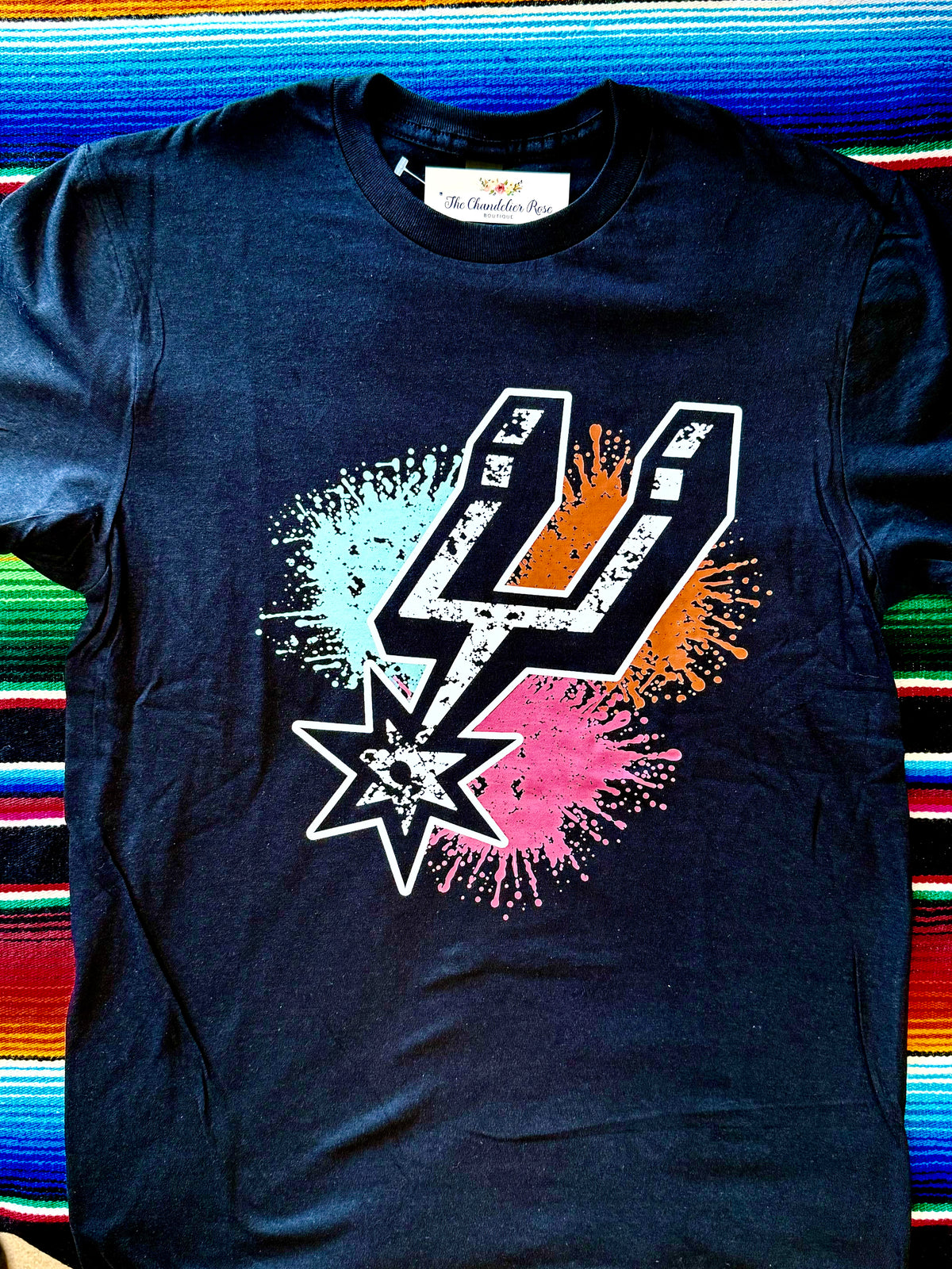 SPURS SPLASH TEE - BLACK