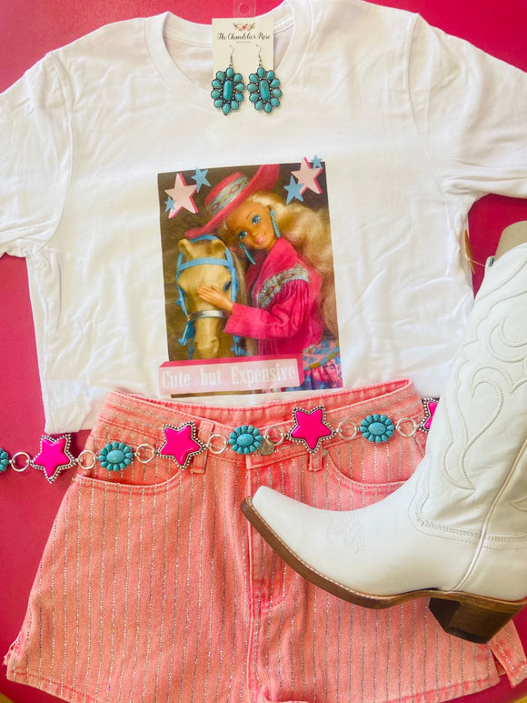 CUTE BUT EXPENSIVE BARBIE TEE - WHITE