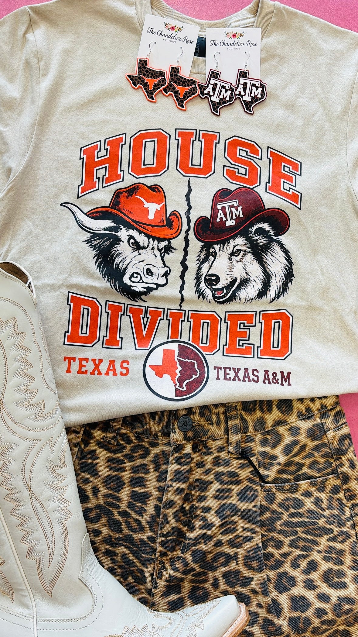 HOUSE DIVIDED BEVO VS REVEILLE TEE - SAND