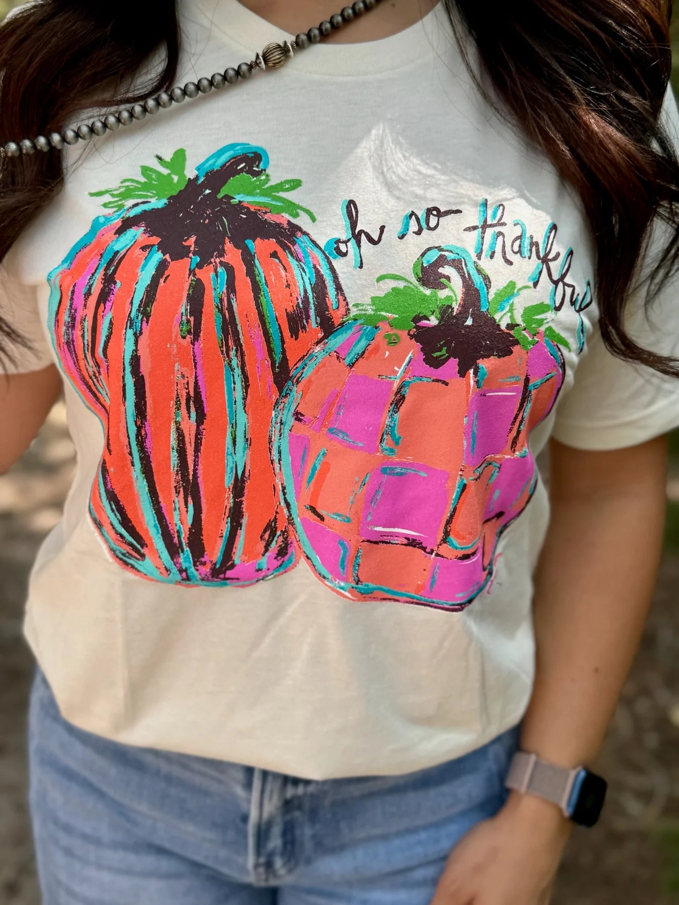 OH SO THANKFUL PUMPKINS TEE - NATURAL