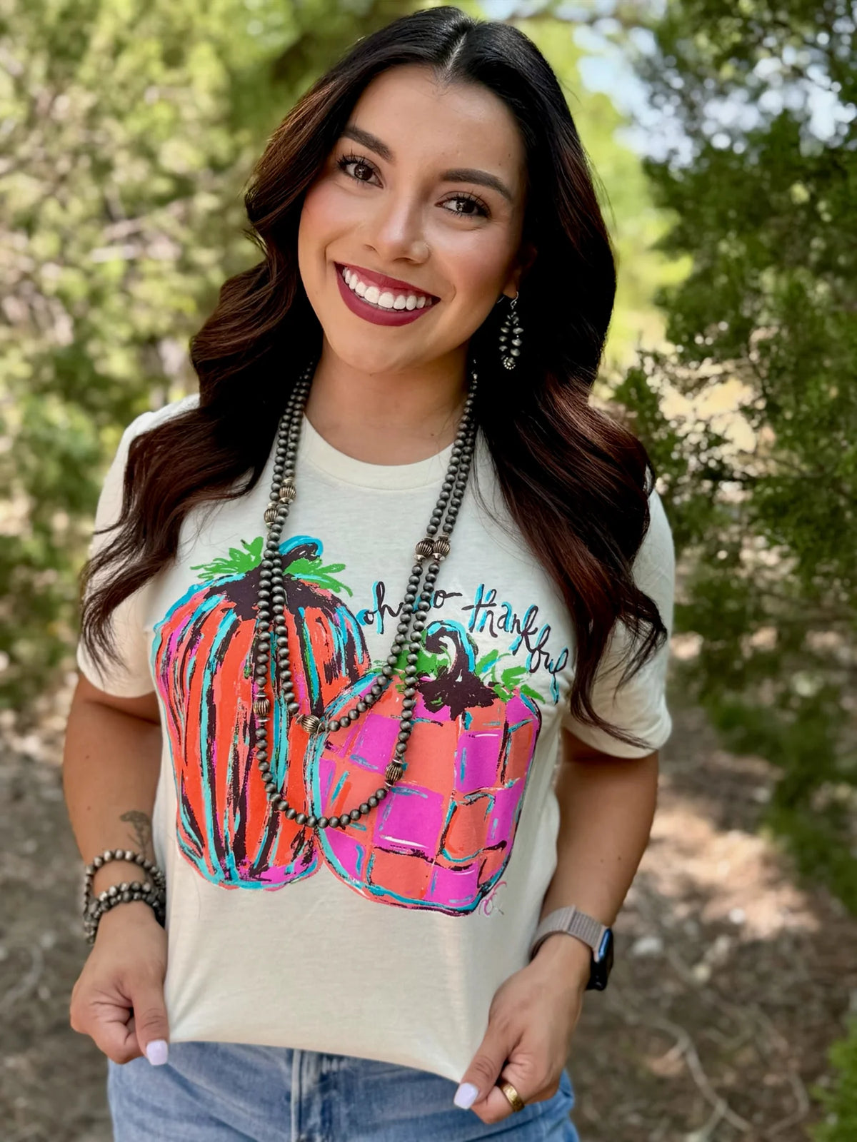 OH SO THANKFUL PUMPKINS TEE - NATURAL