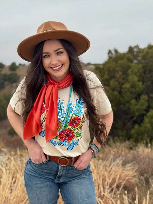 BLUEBONNET HOWDY TEE - NATURAL