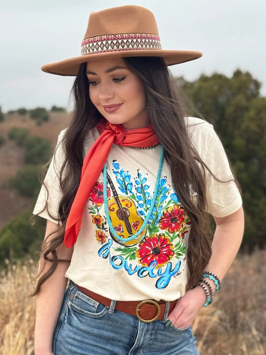 BLUEBONNET HOWDY TEE - NATURAL