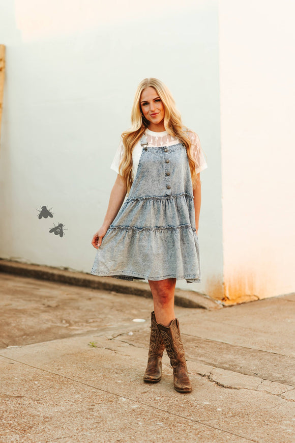 DOWNHOME DARLIN' OVERALL DENIM DRESS