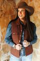 SOLID BROWN QULITED VEST