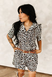 LEOPARD PRINTED BUTTON DOWN ROMPER