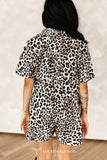 LEOPARD PRINTED BUTTON DOWN ROMPER