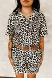 LEOPARD PRINTED BUTTON DOWN ROMPER