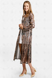 THE WESTERN SEQUINNED LONG COVER UP - BLACK
