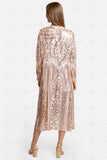 THE WESTERN SEQUINNED LONG COVER UP - ROSE GOLD