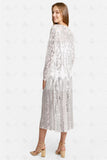 THE WESTERN SEQUINNED LONG COVER UP - SILVER