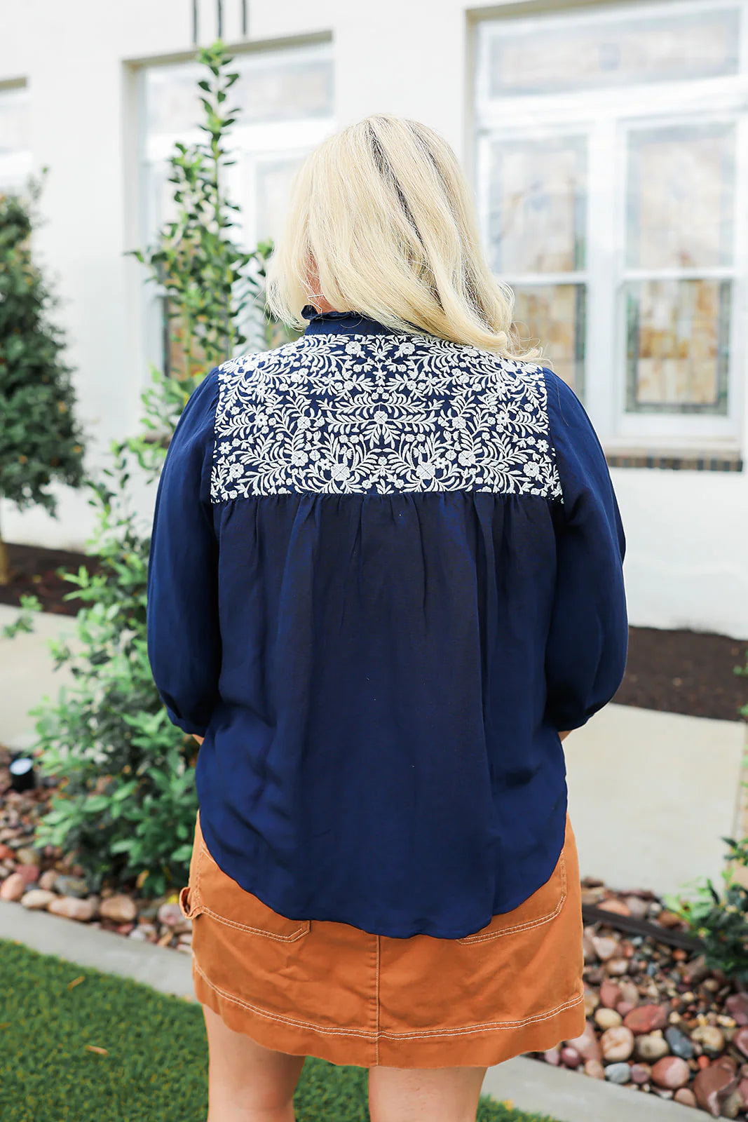 THE JANE TOP - NAVY & WHITE
