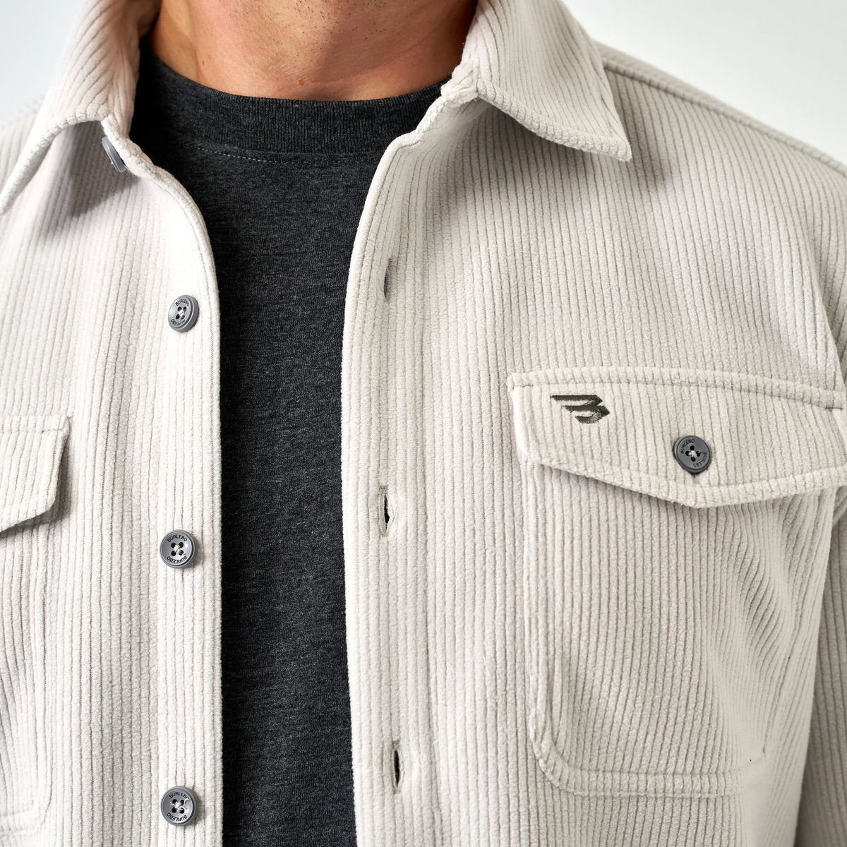 BURLEBO KINGS JACKET - LIGHT GREY & CLASSIC DEER CAMO LINING